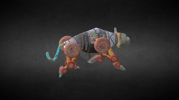 Inorganic Tiger 3D Model
