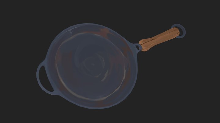 Handpainted Frying Pan 3D Model