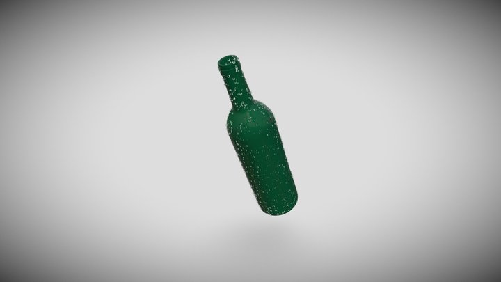 Wet Wine bottle 3D Model