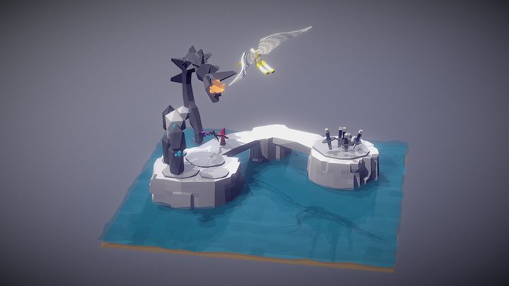 Low poly battle 3D Model
