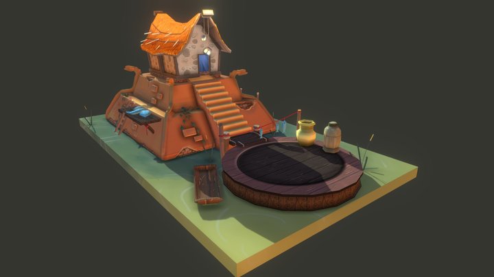 Aztec Fishing Hut - Inspired by Albion Online 3D Model
