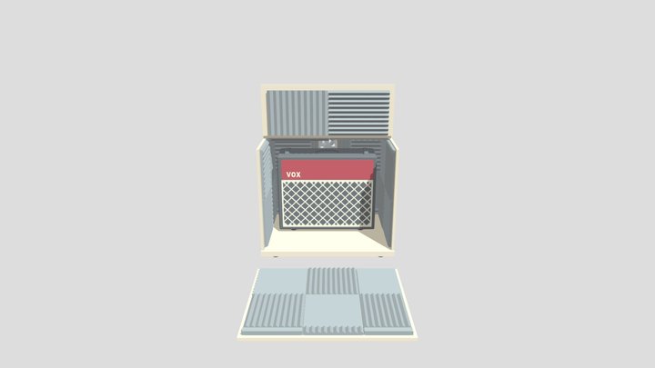 Guitar Amp Isolation Cabinet 02 3D Model