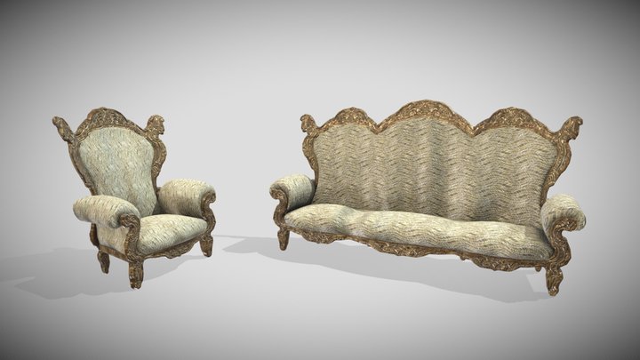 Royal Sofa Set - Mezza – Kostenloses 3D-Modell STL