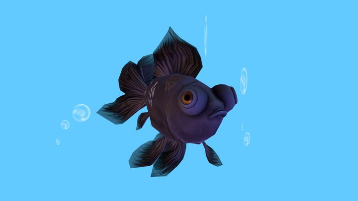 Black Moor Goldfish 3D Model