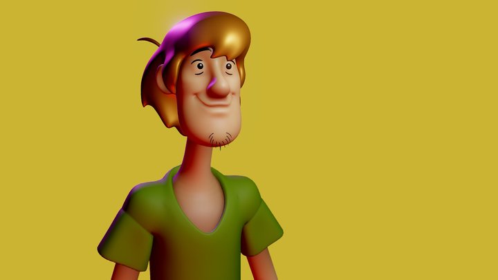 Shaggy Rogers Portrait 3D Model