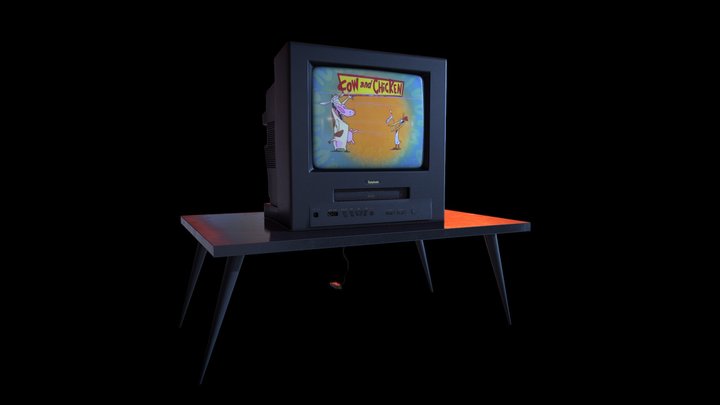 Retro VHS TV from 90's 3D Model