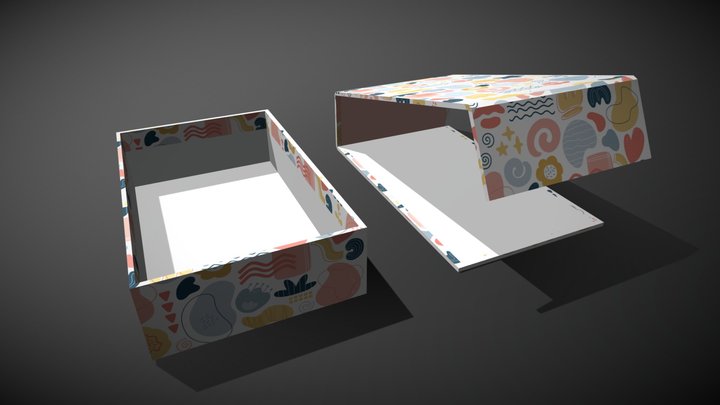 Magnetic lid rigid box 3D Model