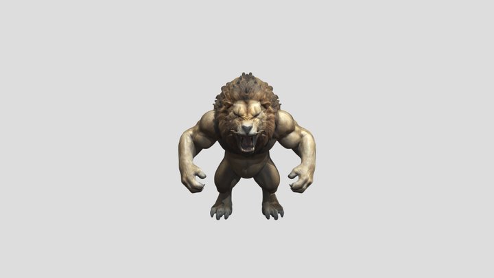 Angry Lion - Loren Art 3D Model