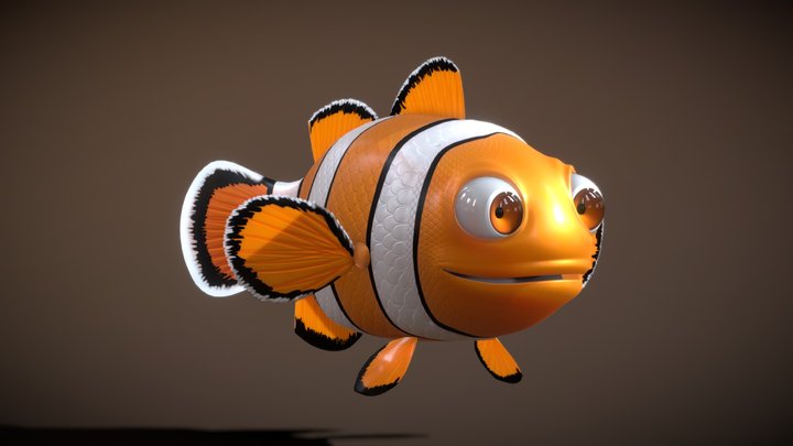 Cartoon Clownfish 3D Model