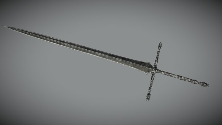 Black Fantasy Sword 3D Model