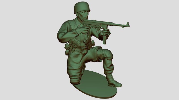 German Paratrooper MP40 WW2 1:35 3D Model