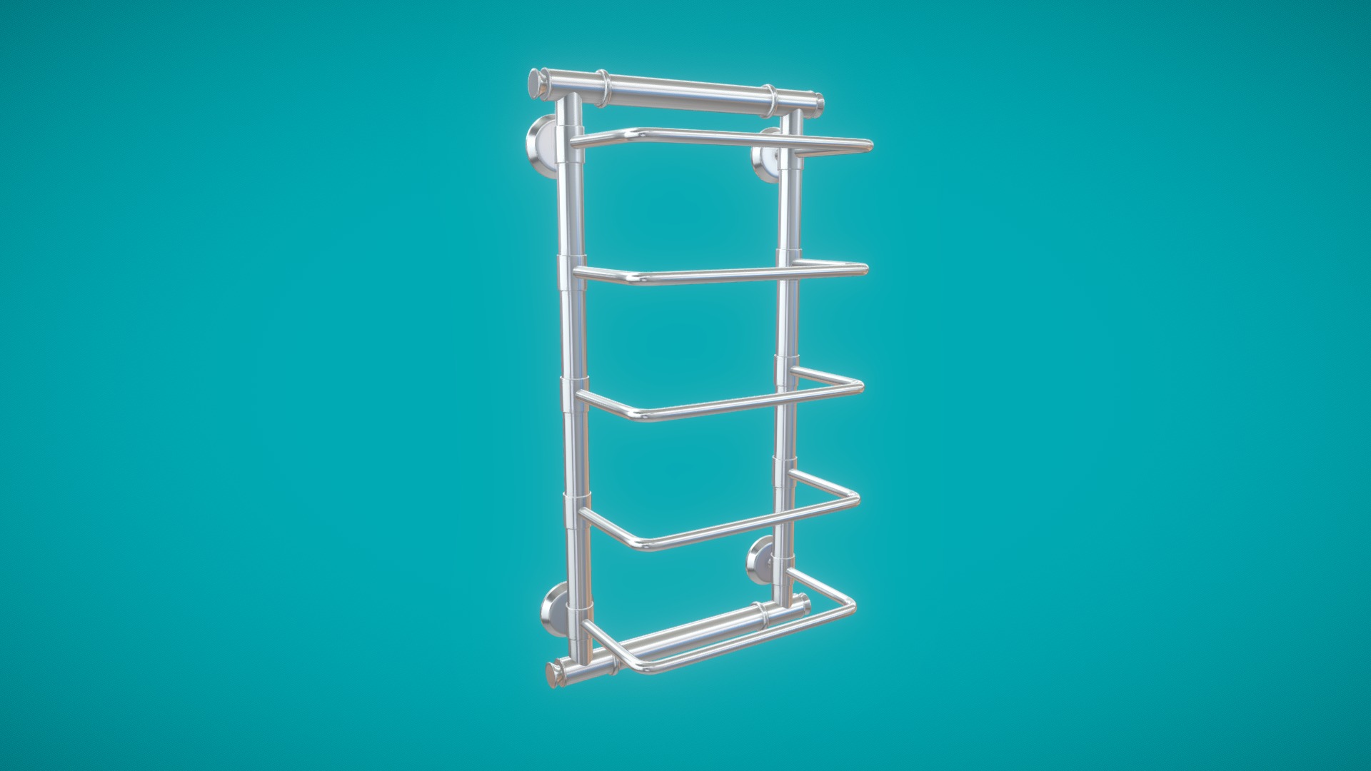 3D model Aluminum Towel Warming Rack - This is a 3D model of the Aluminum Towel Warming Rack. The 3D model is about a white shopping cart.