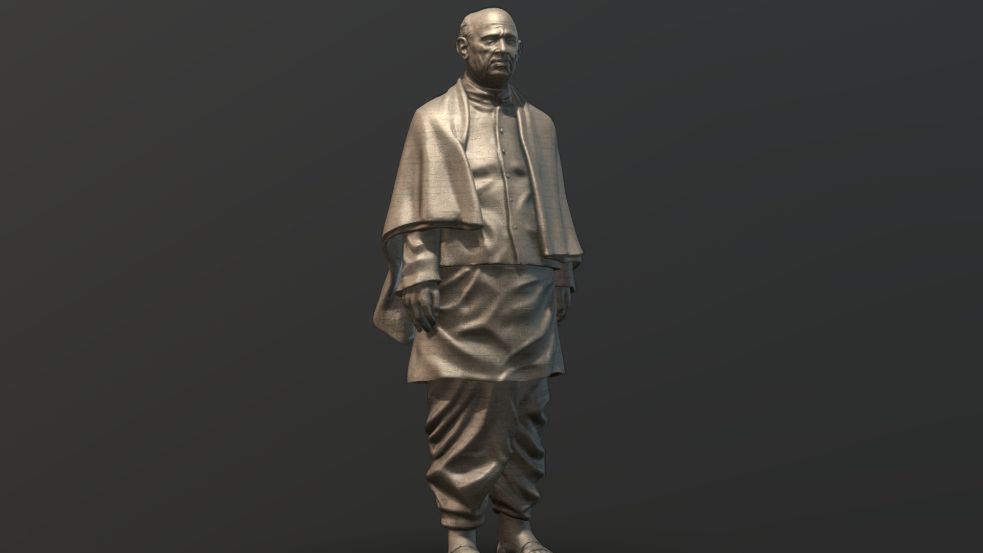 3D model Statue of Unity - This is a 3D model of the Statue of Unity. The 3D model is about a man wearing a garment.