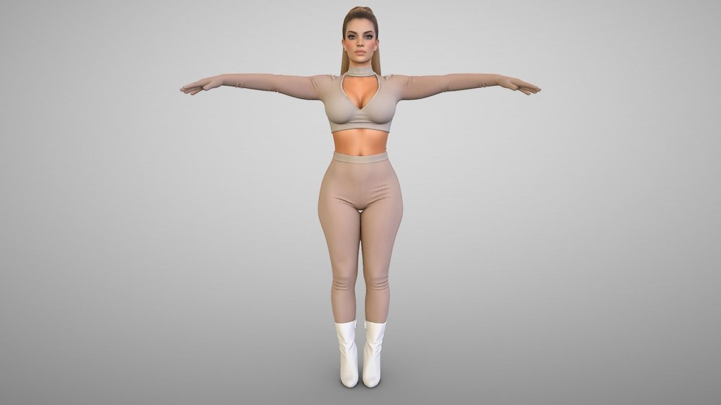 Beige Athleisure Silhouette