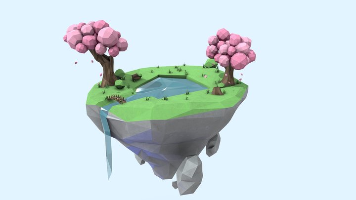 Floating Island 3D Model