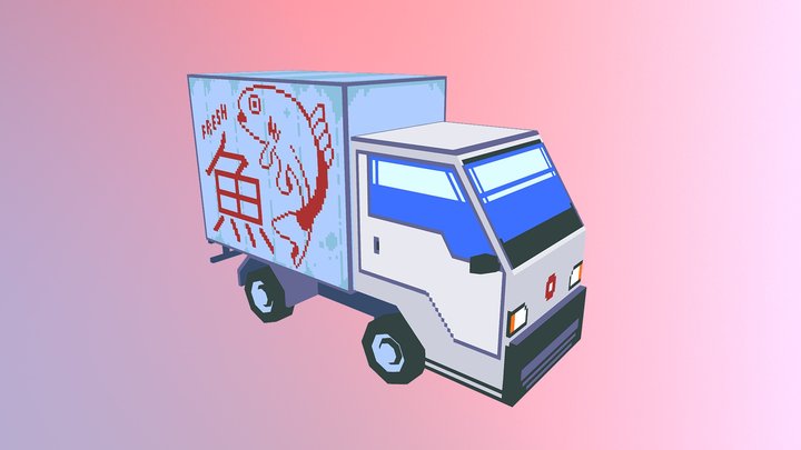 Fish Delivery Truck 3D Model