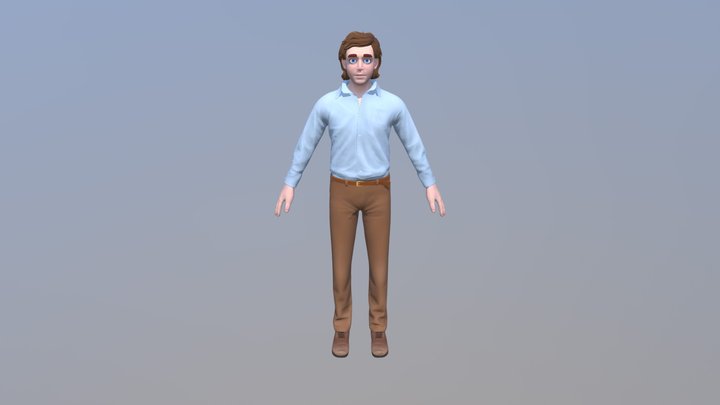 Young Father Character - J'adoube 3D Model