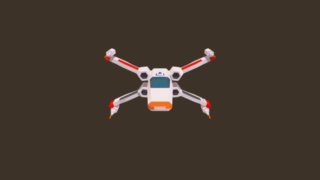 Xwing Low Polly 3D Model