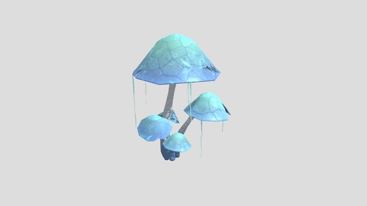 Blue Mushroom 3D Model