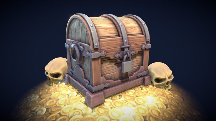 Stylized Treasure Chest 3D Model