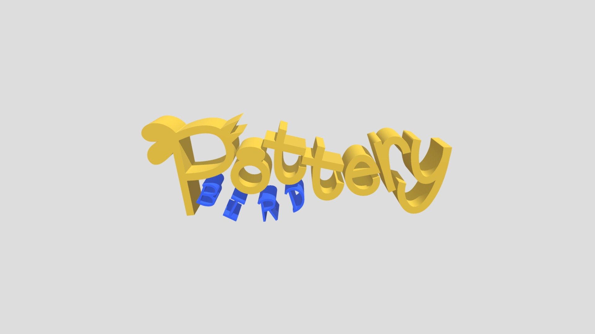 Pottery Bird 3D logo