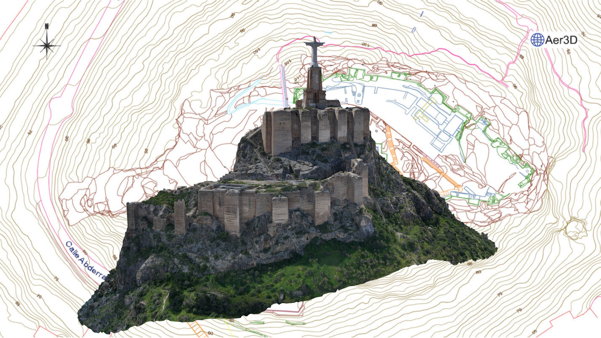3D model Castillo de Monteagudo - This is a 3D model of the Castillo de Monteagudo. The 3D model is about a castle on a hill.