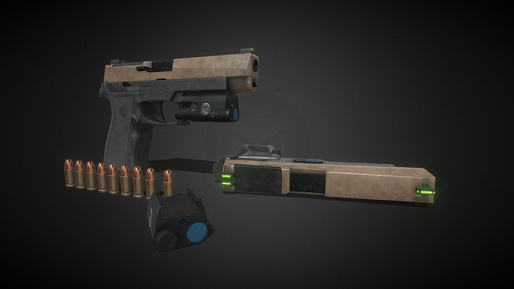 Hand Gun Sig Sauer P320 X-Vtac 3D Model