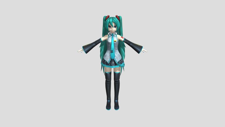 Miku Hatsune Rig Usdz 3D Model