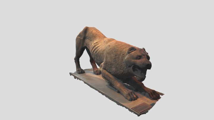 Marble Greek Lion Statue 3D Model