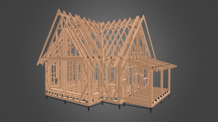 3d модель каркаса дома 3D Model