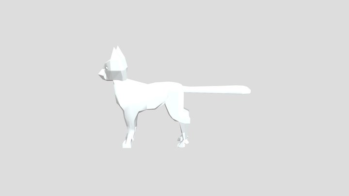 Low Poly Cat Beaver 3D Model