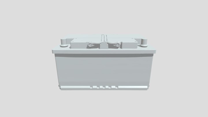 Car battery with terminals 3D Model