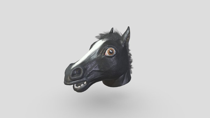 Horse Mask Black 3D Model