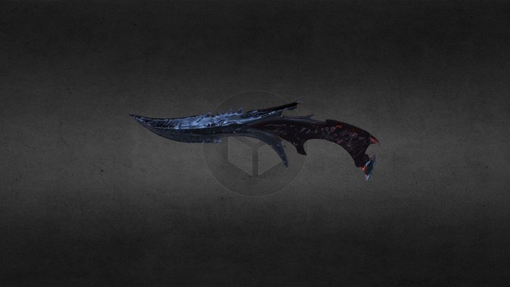 Dagger / Knife with Blood 3D Model