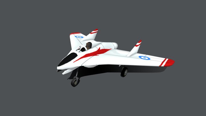 Avión caza sin cola (1949) 3D Model