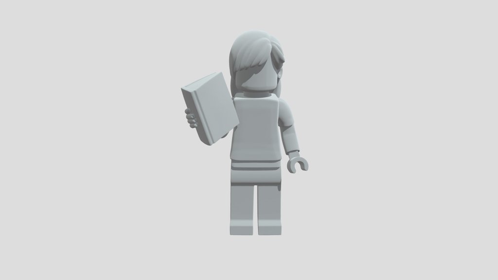Lego Girl Holding Roald Dahl Book