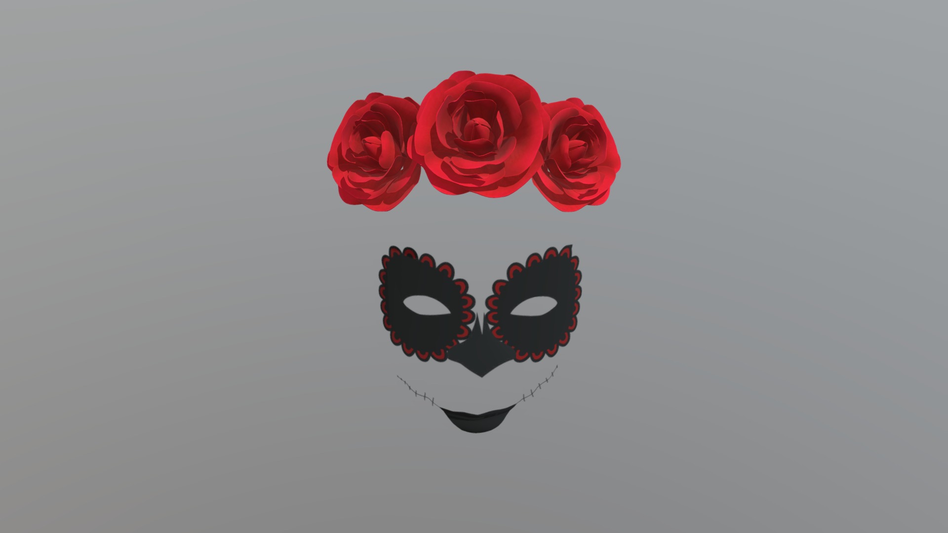 3D model Roses Mask - This is a 3D model of the Roses Mask. The 3D model is about a mask made of roses.