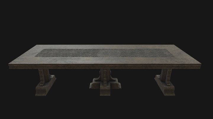 Medieval feasting table 3D Model