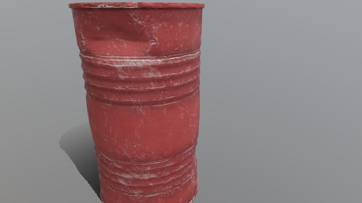 Red Oil Barrel 3D Model