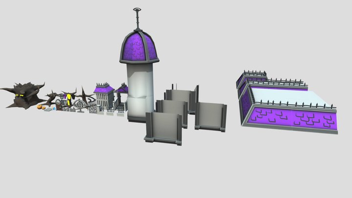 Haunted School Assets 3D Model