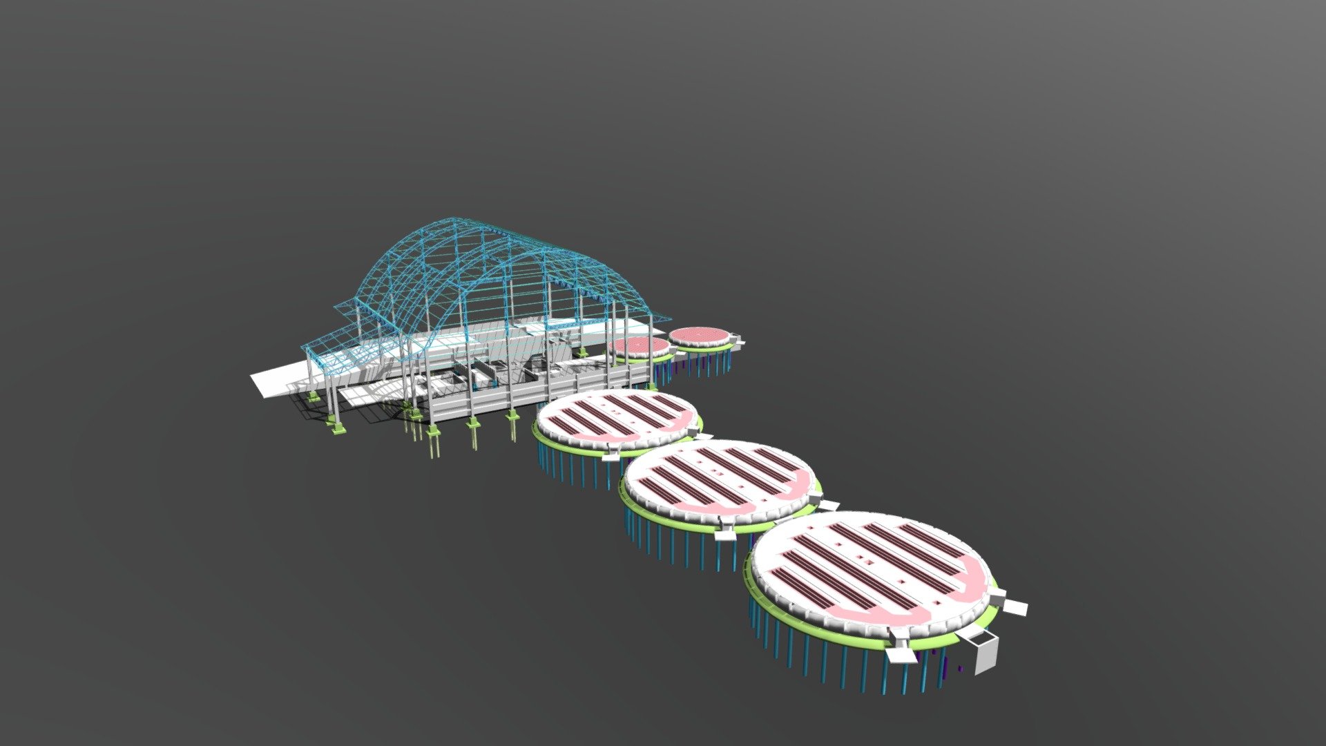 Base para silo de armaz. de grãos (modelo arco)
