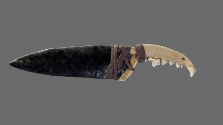 Primitive obsidian dagger 3D Model