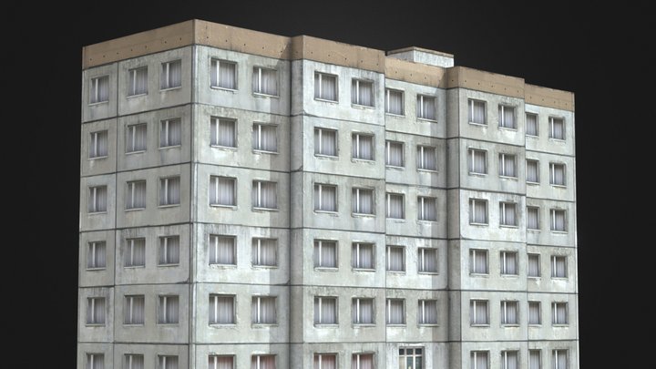 LOW POLY - SOVIET  APARTMENT BUILDING 8K 3D Model
