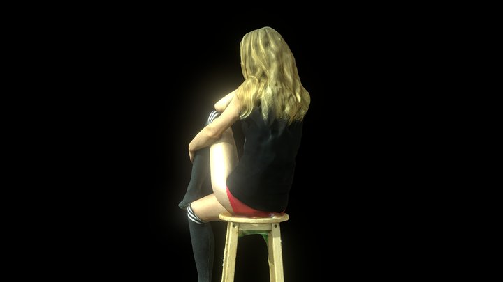 girl sitting 3D Model