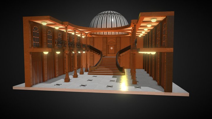 Titanic Inspired Grand Staircase 3D Model