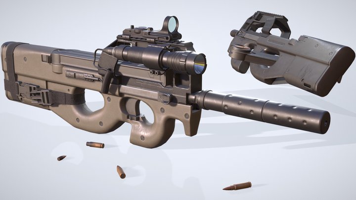 Tactical P90 3D Model