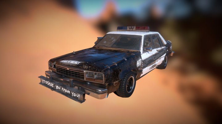 Post-apocalypse / Derby 80s police car 3D Model