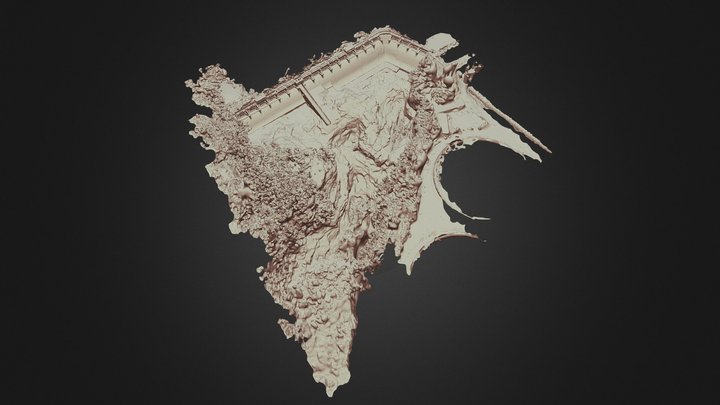 Powell Lake Dam Overview 3d Mesh Terrain 2018/2 3D Model