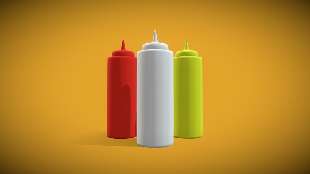 Low Poly Sauce Bottle Pack Game Ready