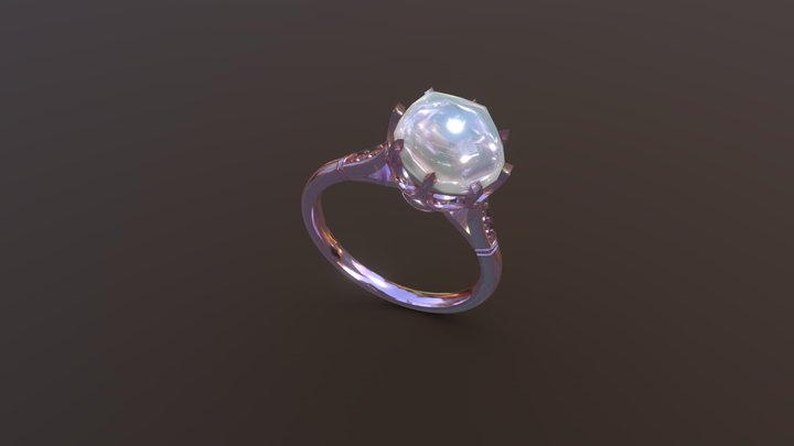 Antique Diamond Engagement Ring 3D Model